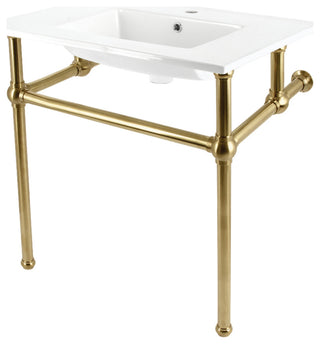 KVBH312277 31" Console Sink with Brass Legs (Single Faucet Hole)