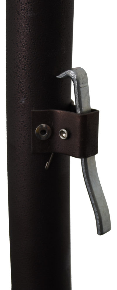 9' Bronze Cantilever Crank Lift 360-Rotation Aluminum Umbrella, Sunbrella, Macaw