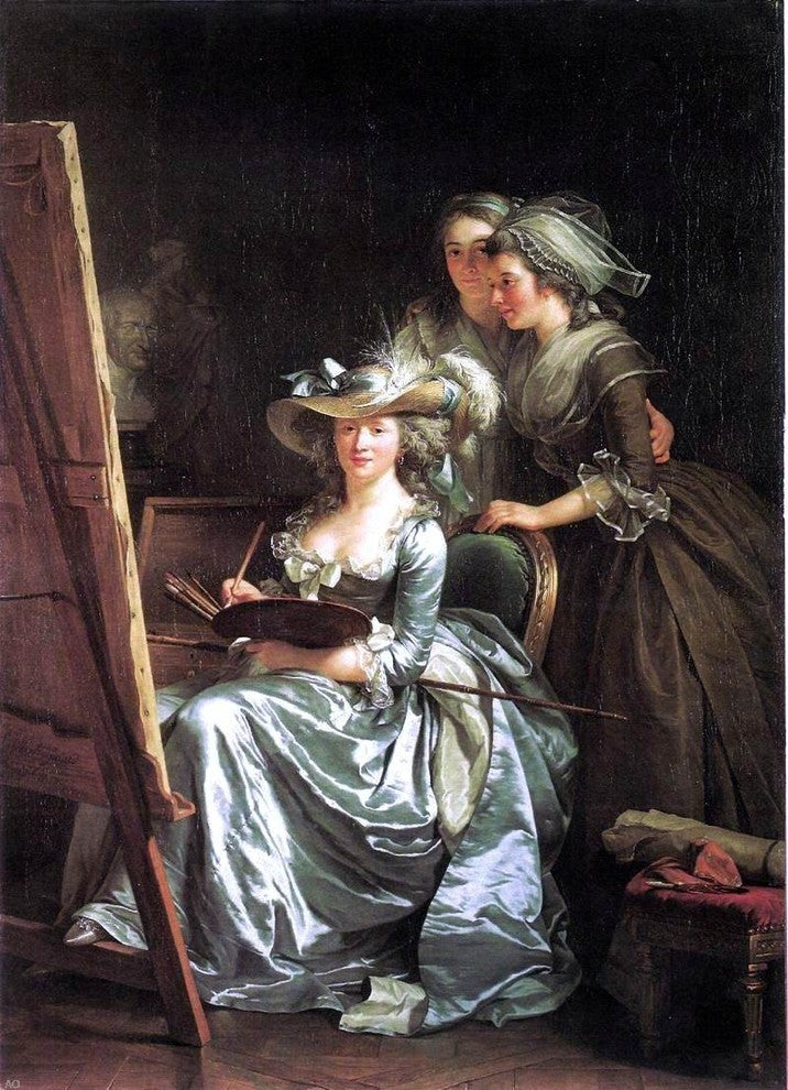 Adela de Labille-Guiard Self-Portrait With Two Pupils Gallery Wrapped Canvas
