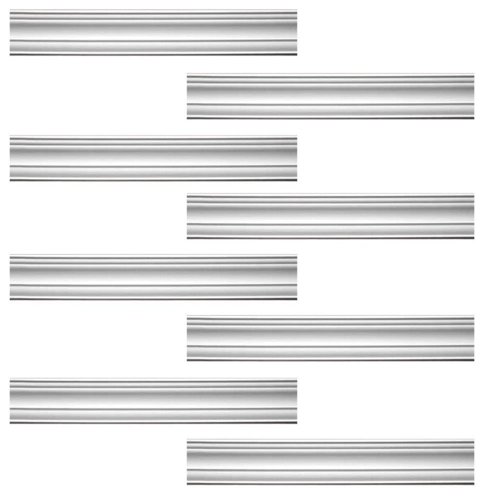 Cornice White Urethane Pas De Calais Design 8 Pieces Totaling 757" Length