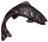 Jumping Trout Right Facing Cabinet knob, Oil Rubbed Bronze