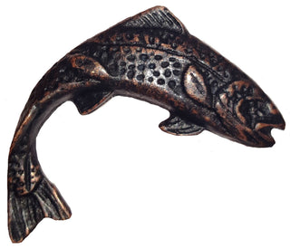 Jumping Trout Right Facing Cabinet knob, Oil Rubbed Bronze