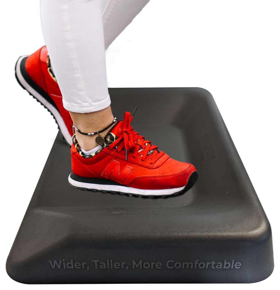 Active Standing Mat Comfort Contoured Not-Flat Anti Fatigue Encourages Movement, Black
