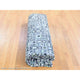 Gray, Silk With Wool, Psefas Square Design Hand Knotted Rug, 9'0"x12'3"