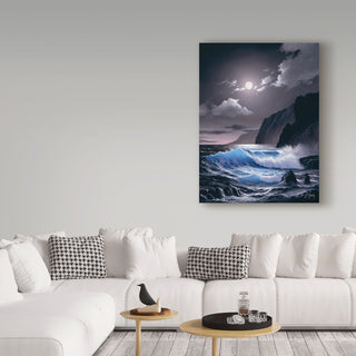 "Waves Under The Moon 6" by Anthony Casay, Canvas Art, 32"x24"