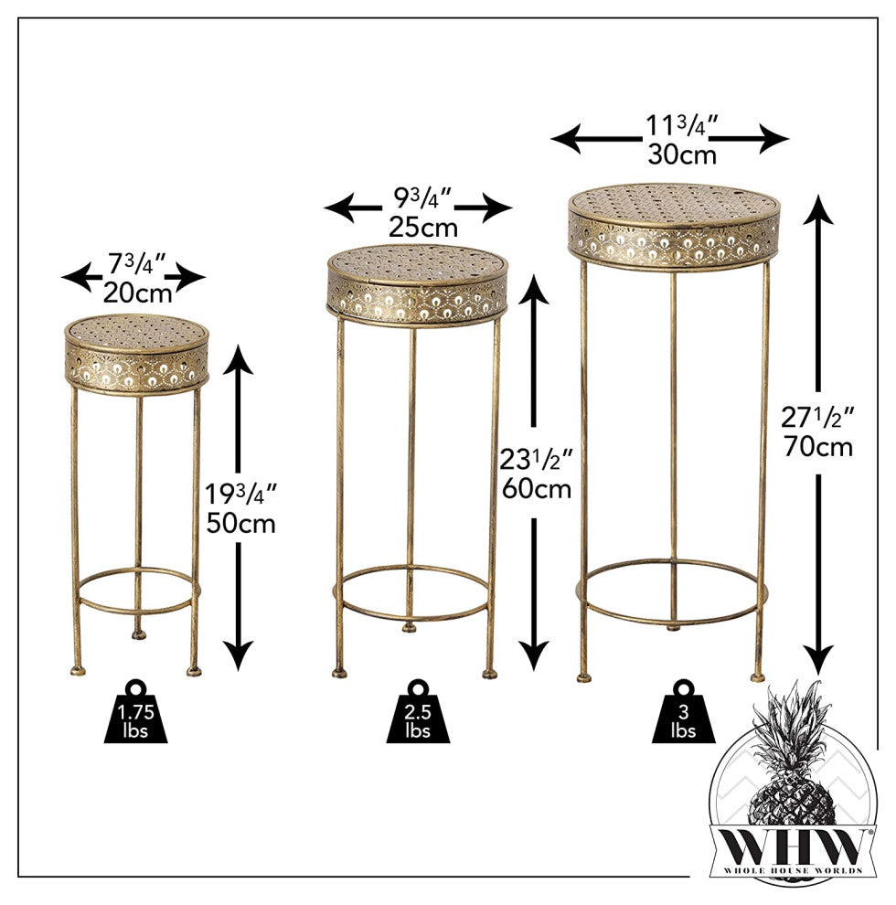 3 Piece Pedestal Plant Stand, 28"