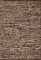 Natural Leather & Jute, Edge Area Rug, Brown, 9'3"x13'