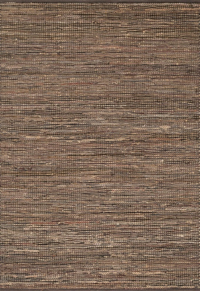 Natural Leather & Jute, Edge Area Rug, Brown, 9'3"x13'
