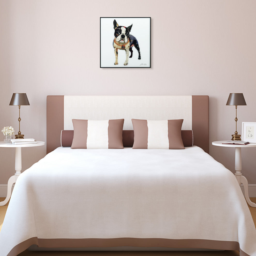 "Boston Terrier" Printed Wall Art With Black Anodized Aluminum Frame