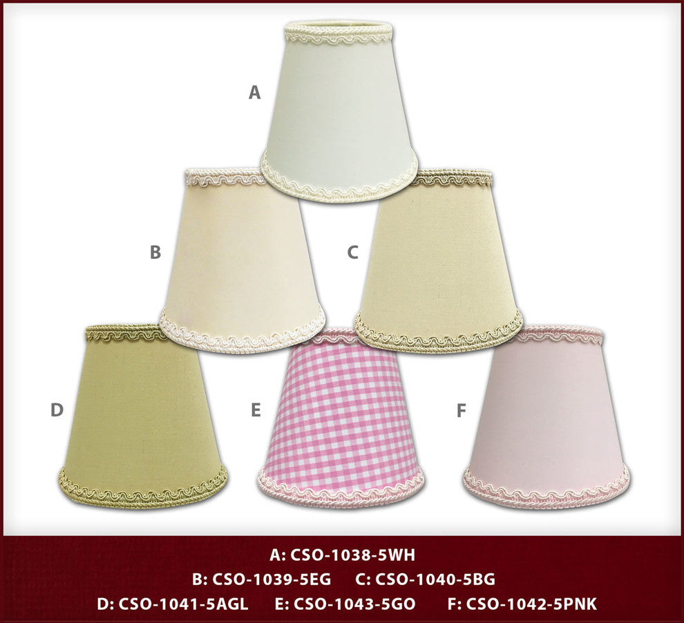 Eggshell Empire Chandelier Lamp Shade Decorative Trim, Set of 6