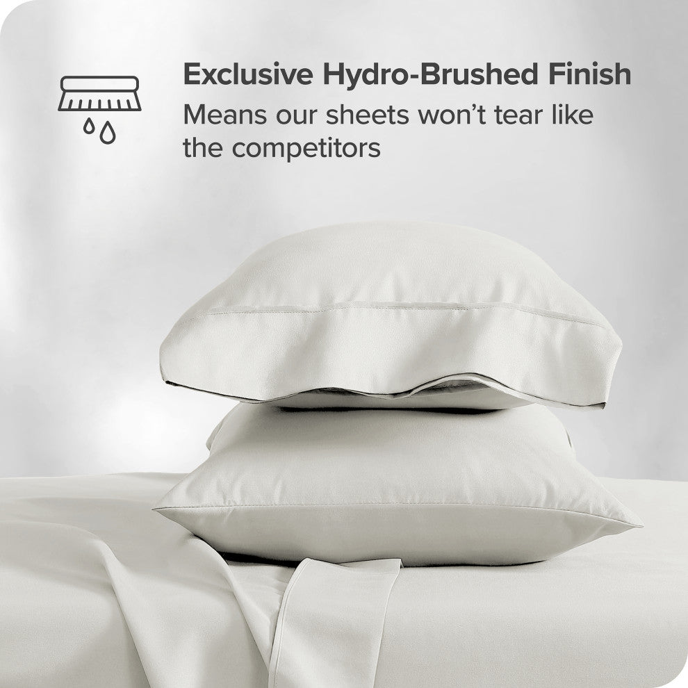Bare Home 1800 Microfiber Sheet Set, Ivory, Split King