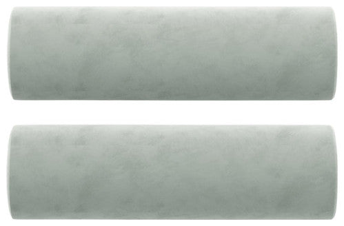 vidaXL Throw Pillows 2 Pcs Round Cylinder Bolster Pillow Light Gray Velvet