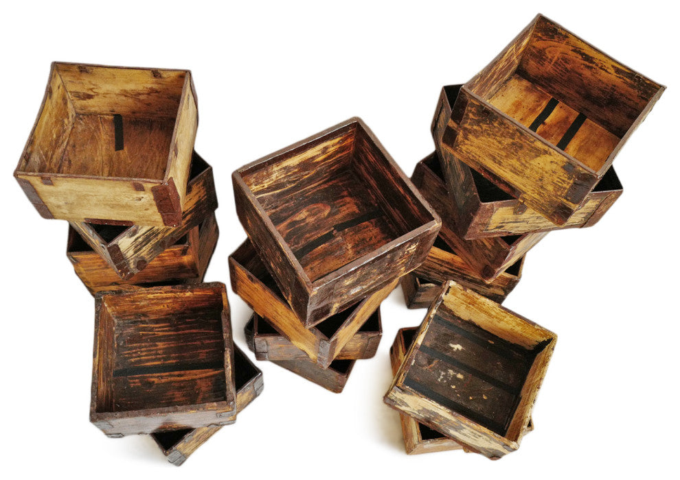 Consigned Antique Chinese Wood Rice Box