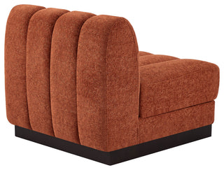 Quinn Chenille Upholstered Armless Chair, Cognac