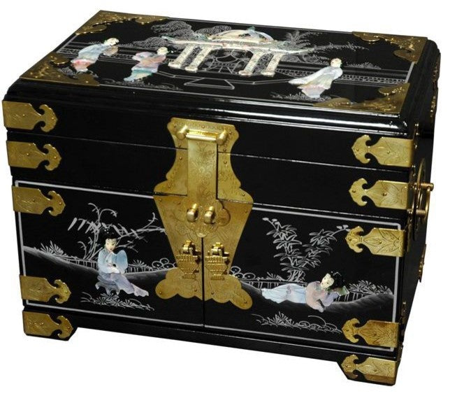 Daisi Jewelry Box With Mirror, Black