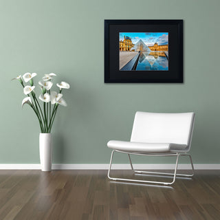 Symetrie du Louvre' Matted Framed Canvas Art by Mathieu Rivrin