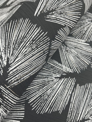 Elora Leaf Black Wallpaper
