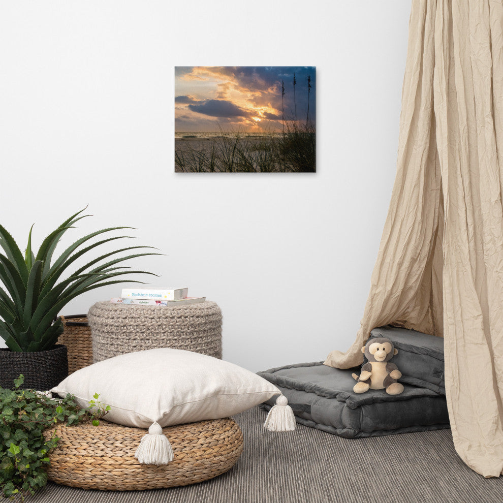 Coastal Wall Artwork: Anna Maria Island Beach Sunset 2 Canvas Print, 18" X 24"