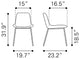 Dining Chair, Set of 2, Steel Metal, Fabric, Red, Gold, Bar Kitchen Pub Bistro