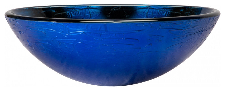 Eden Bath EB_GS63 Vibrant Blue Foil Glass Vessel Sink