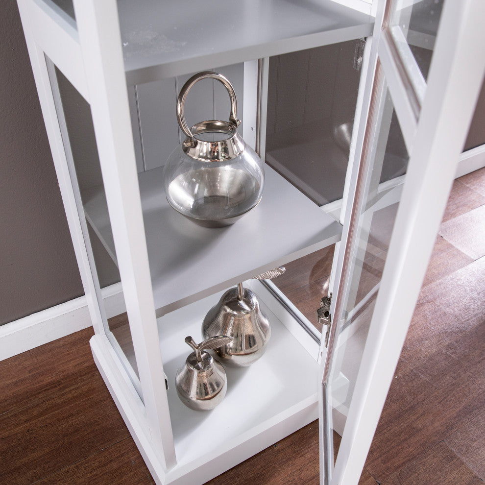 Palmer Tall Curio w/ Glass Door - White