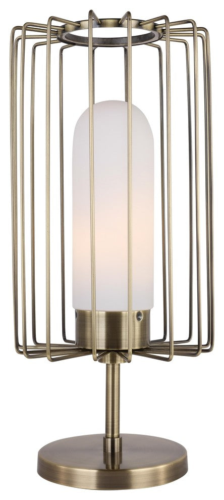 Woodbridge Lighting Tanner Table Lamp With Embedded LED, Brushed Brass