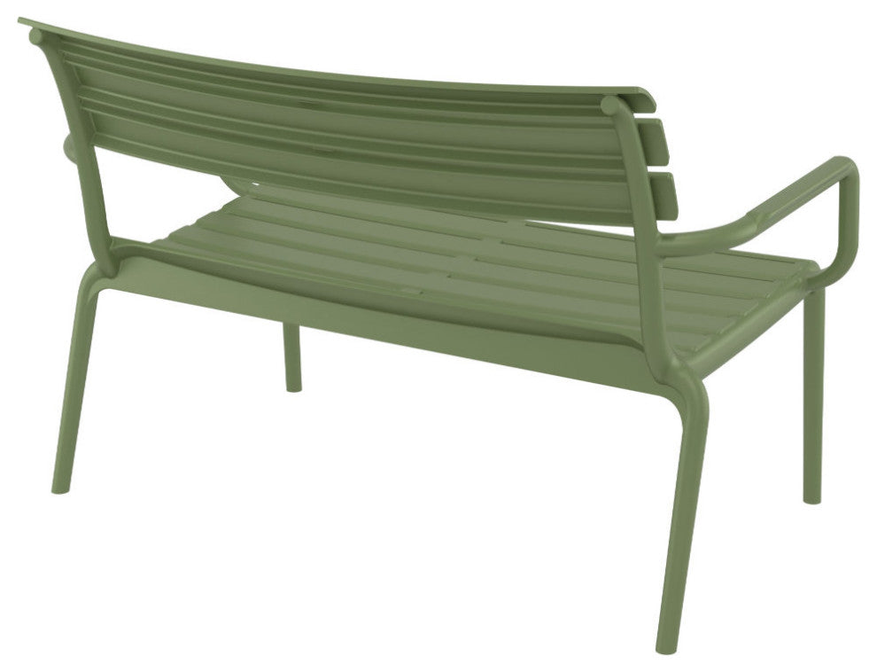 Paris Outdoor Bench Olive Green