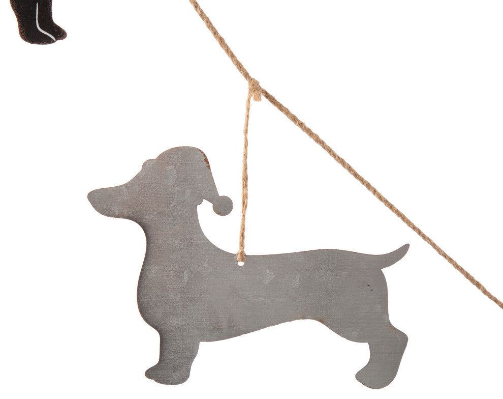 2pk 6'L Metal Christmas Dog Garland