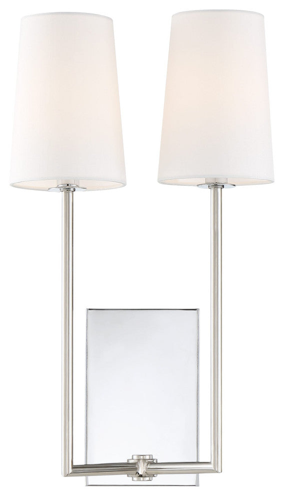 Crystorama Lena 2-Light 18" Wall Sconce, Polished Chrome