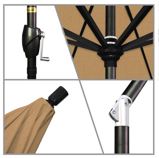 9' Aluminum Umbrella Push Tilt, Linen Sesame