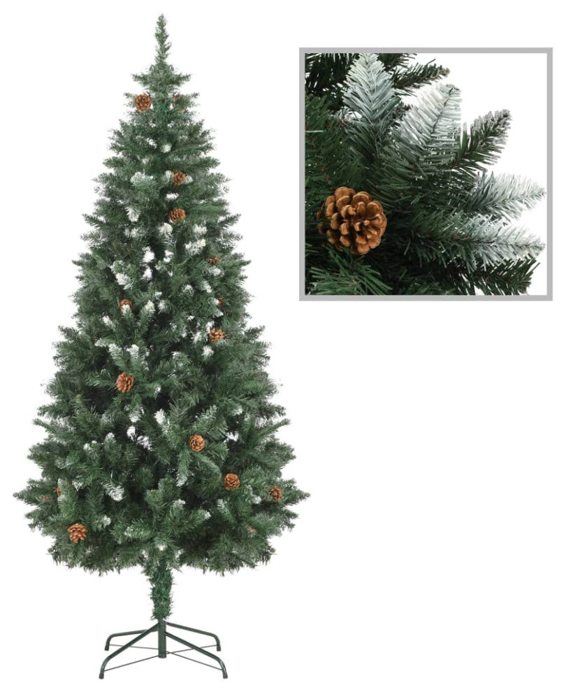 vidaXL Artificial Pre-lit Christmas Tree with Ball Set Pine Cones Xmas Tree