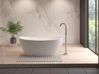 CastelloUSA Diatomite Quick-Dry Stone Bath Mat, 58"x21" , Extra Large, Gray