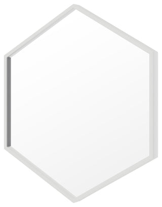 Delta 28" White Hexagonal Metal Frame Mirror