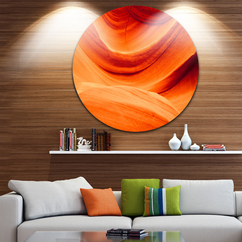Antelope Canyon Orange Wall, Landscape Photo Round Wall Art, 23"