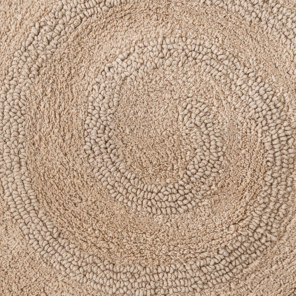 Hartley Machine Tufted Bath Mat, Beige, 36"x36"