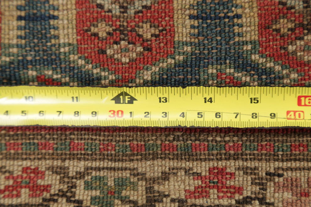 Consigned, Antique Vegetable Dye Handmade Geometric Oriental Area Rug, Blue, 5X7