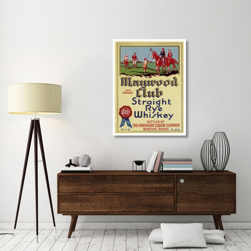 "Maywood Club Straight Rye Whiskey" Print by Vintage Booze Labels, 35"x46"