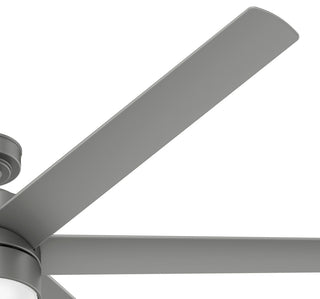 Hunter 72" Solaria Outdoor Matte Silver Ceiling Fan With LED Light and Remote