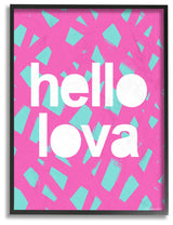 Hello Lova Abstract Lines Typography Framed Giclee Art, 16x20