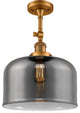 Franklin Restoration X-Large Bell 1 Light Semi-Flush Mount, Brushed Brass