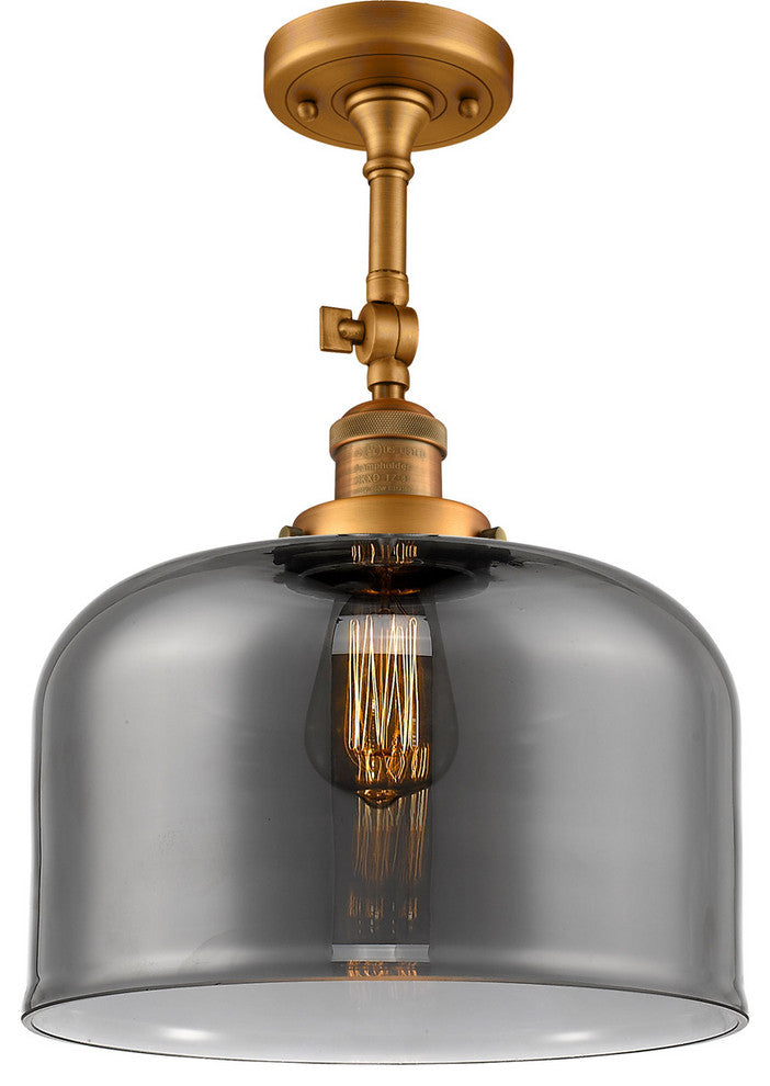 Franklin Restoration X-Large Bell 1 Light Semi-Flush Mount, Brushed Brass