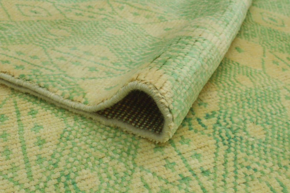 Balochi Barre Light Green/Ivory Rug, 4'9x6'5