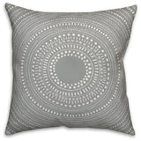 Grey Medallion 18x18 Throw Pillow