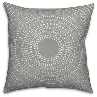 Grey Medallion 18x18 Throw Pillow