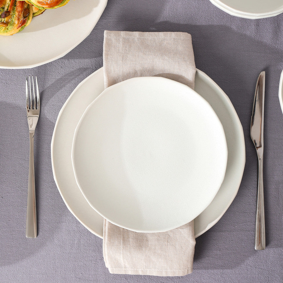 Stone Lain Rio Stoneware 12-Piece Dinnerware Set, Beige