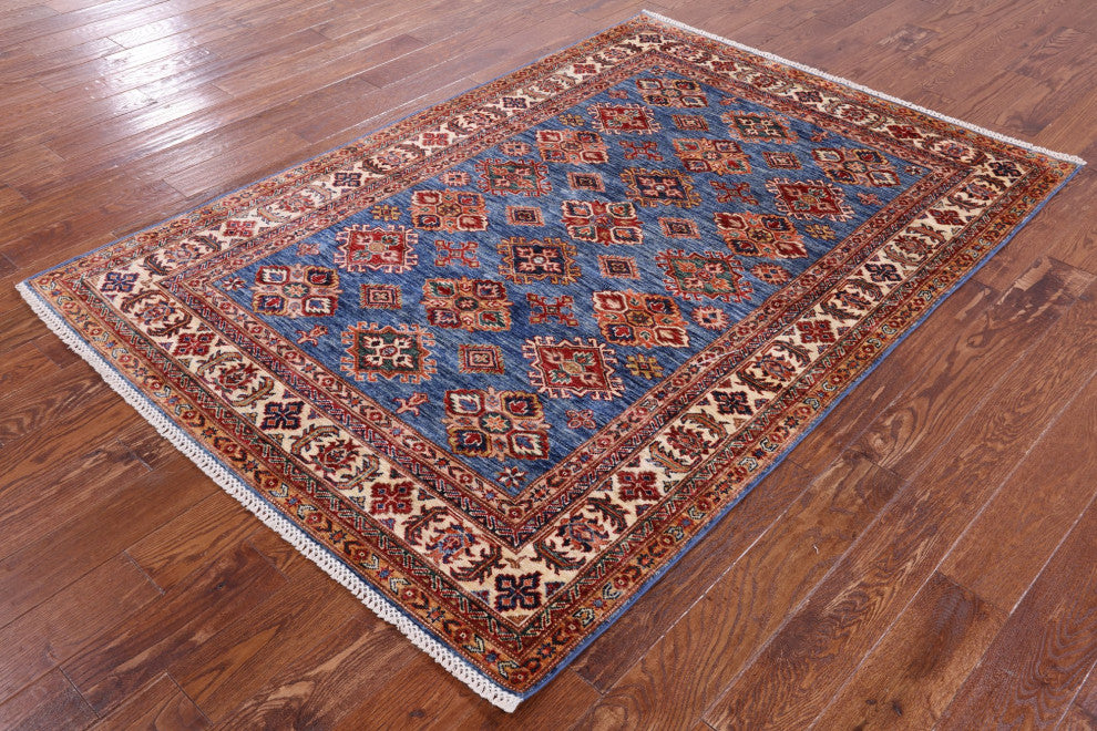 Super Kazak Hand-Knotted Wool Rug 5' 0" X 7' 1" Q10258