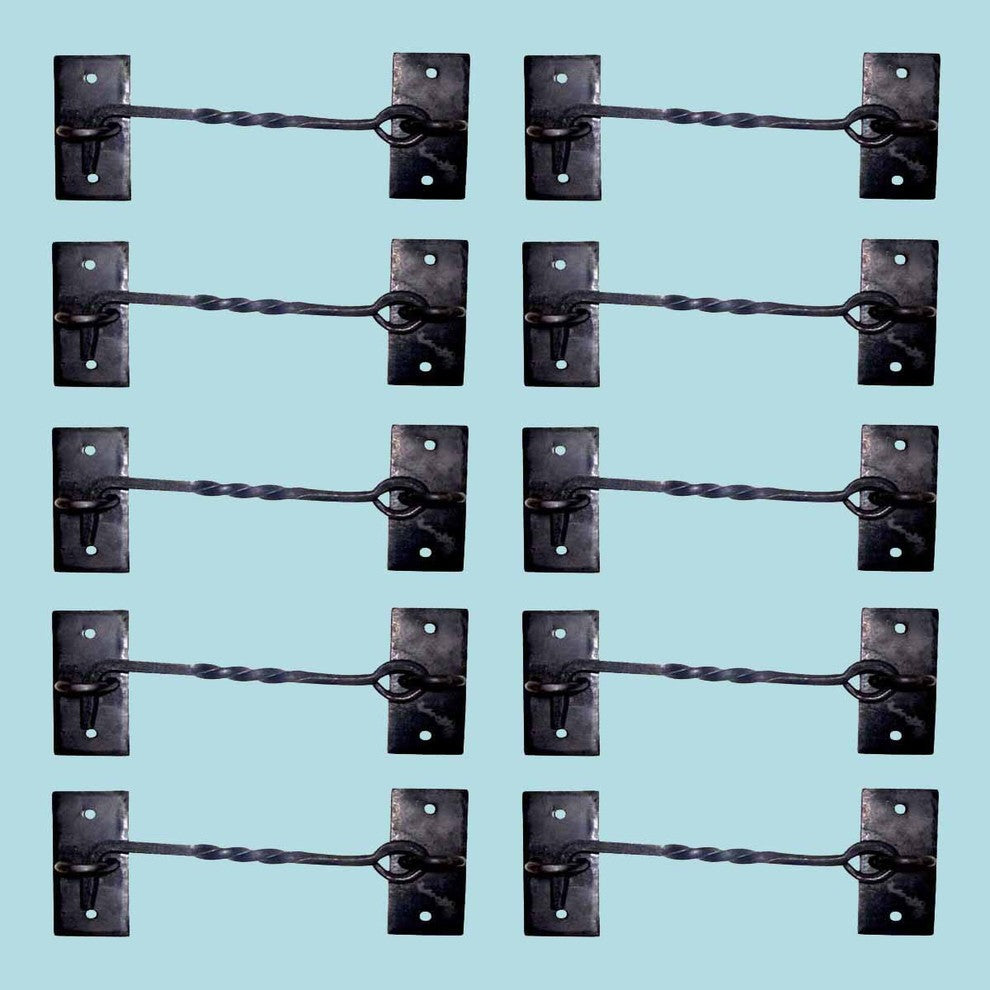 10 Cabin Hook Eye Shed Gate Door Latch Locker Holder 6" Iron