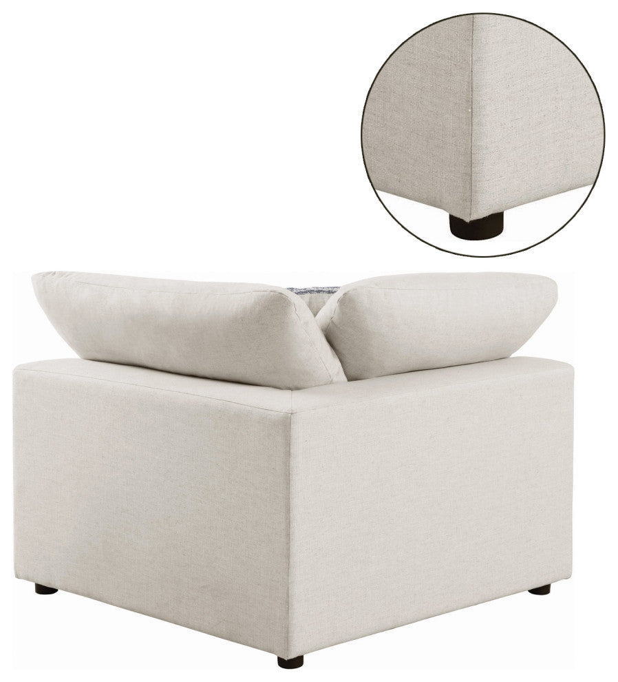 Upholstered Corner Sofa, Beige Finish