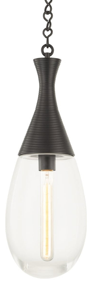 Southold Large 1-Light Pendant Black Brass