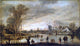 Aert Van der Neer River in Winter, 15"x30" Wall Decal Print